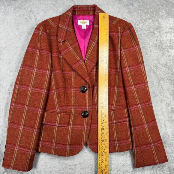 Vintage Talbots Wool Plaid Blazer Classic Grandmacore Feminine Peplum Academia - Picture 8 of 8